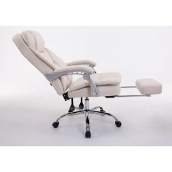 CLP Bureaustoel XL Troy chroom Frame - Stof - creme