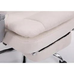 CLP Bureaustoel XL Troy chroom Frame - Stof - creme