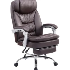 CLP Bureaustoel XL Troy chroom Frame - Kunstleer - bruin