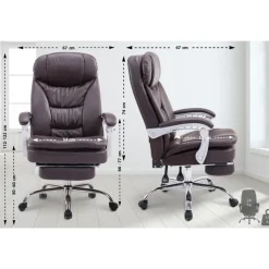 CLP Bureaustoel XL Troy chroom Frame - Kunstleer - bruin