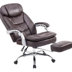 CLP Bureaustoel XL Troy chroom Frame - Kunstleer - bruin