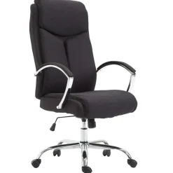 CLP Bureaustoel XL Vaud chroom Frame - Stof - zwart