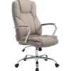 CLP Bureaustoel XXL Xanthos chroom Frame - Stof - taupe