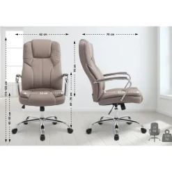 CLP Bureaustoel XXL Xanthos chroom Frame - Stof - taupe