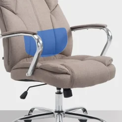 CLP Bureaustoel XXL Xanthos chroom Frame - Stof - taupe