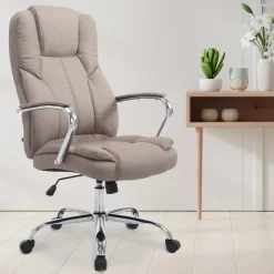 CLP Bureaustoel XXL Xanthos chroom Frame - Stof - taupe