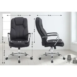 CLP Bureaustoel XXL Xanthos chroom Frame - Stof - zwart