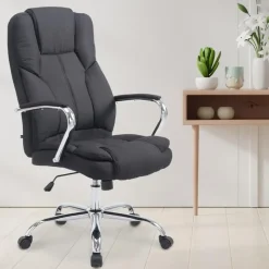 CLP Bureaustoel XXL Xanthos chroom Frame - Stof - zwart