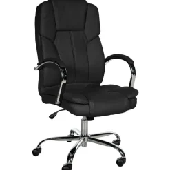 CLP Bureaustoel XXL Xanthos chroom Frame - Kunstleer - zwart