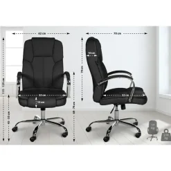 CLP Bureaustoel XXL Xanthos chroom Frame - Kunstleer - zwart