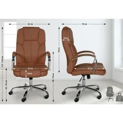 CLP Bureaustoel XXL Xanthos chroom Frame - Kunstleer - licht bruin