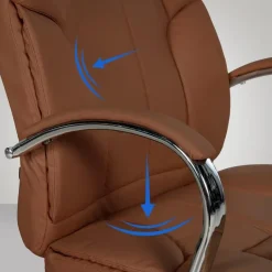 CLP Bureaustoel XXL Xanthos chroom Frame - Kunstleer - licht bruin