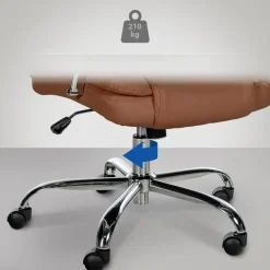 CLP Bureaustoel XXL Xanthos chroom Frame - Kunstleer - licht bruin