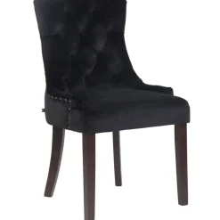 CLP Eetkamerstoel Aberdeen antiek Frame - Fluweel - zwart