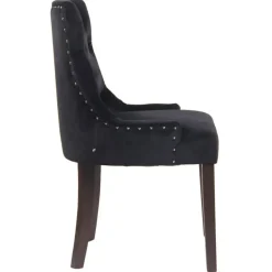 CLP Eetkamerstoel Aberdeen antiek Frame - Fluweel - zwart