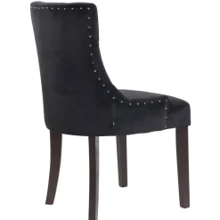 CLP Eetkamerstoel Aberdeen antiek Frame - Fluweel - zwart