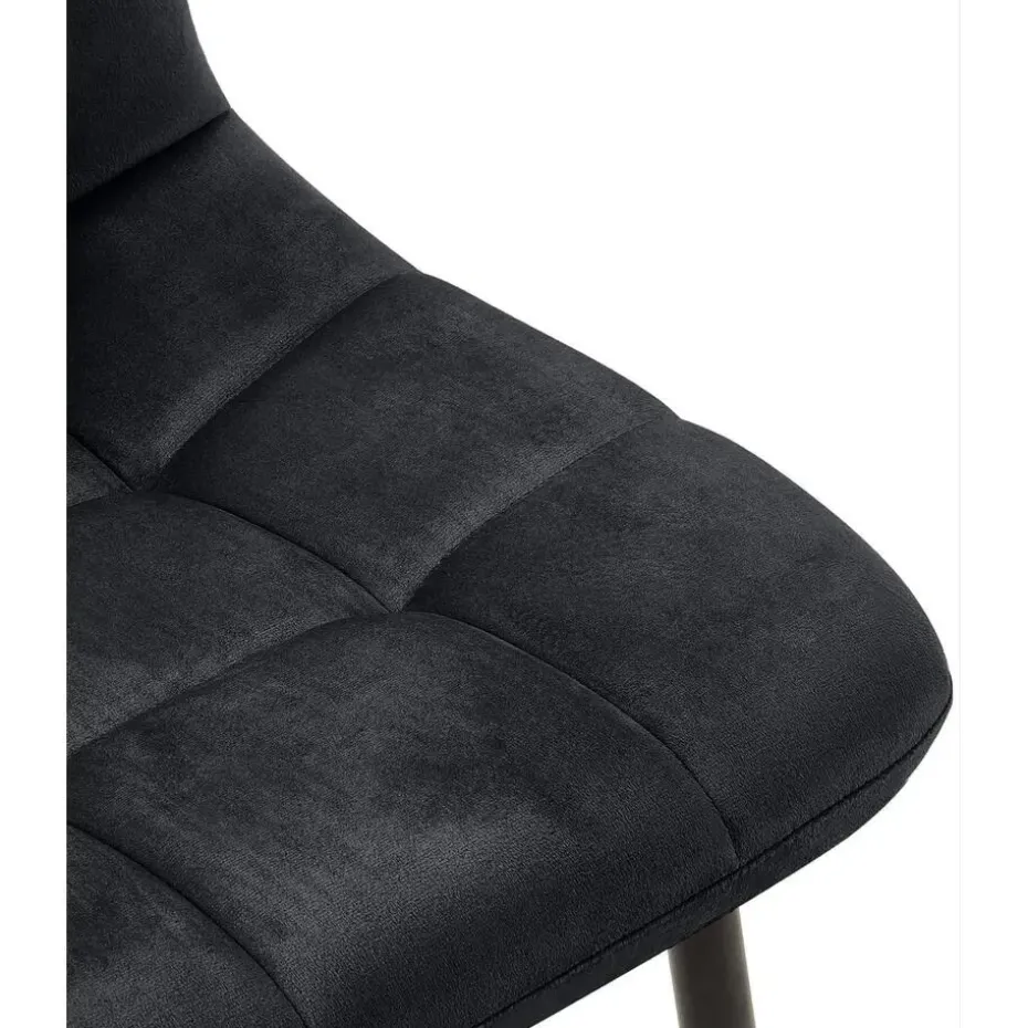 CLP Eetkamerstoel Antibes zwart Frame - Fluweel - zwart