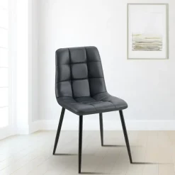 CLP Eetkamerstoel Antibes zwart Frame - Kunstleer - zwart