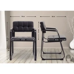 CLP Eetkamerstoel Canada B Kunstleer - zwart