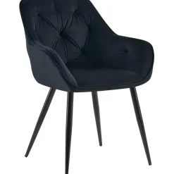 CLP Eetkamerstoel Cassis zwart Frame - Fluweel - zwart