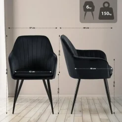 CLP Eetkamerstoel Cheryl zwart Frame - Metaal - zwart