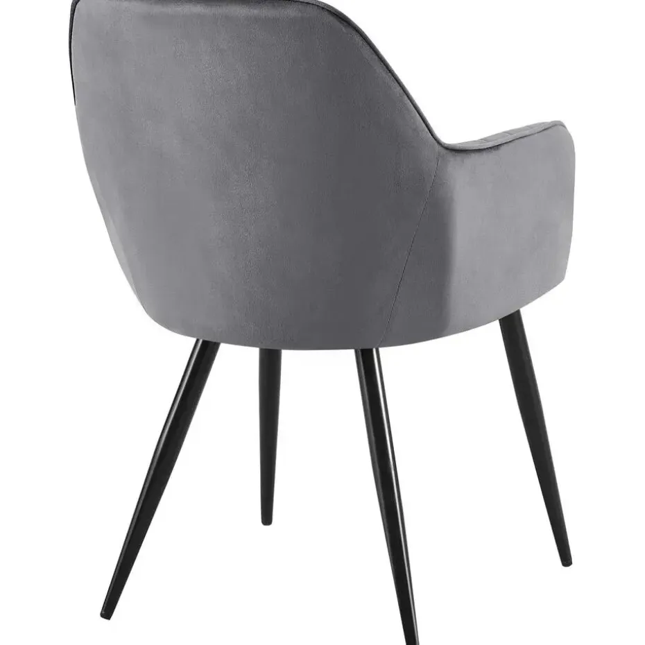 CLP Eetkamerstoel Cheryl zwart Frame - Metaal - donkergrijs