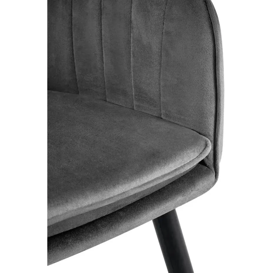 CLP Eetkamerstoel Cheryl zwart Frame - Metaal - donkergrijs