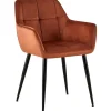 CLP Eetkamerstoel Emia zwart Frame - Fluweel - bruin