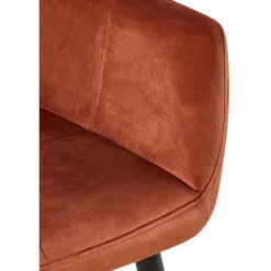 CLP Eetkamerstoel Emia zwart Frame - Fluweel - bruin