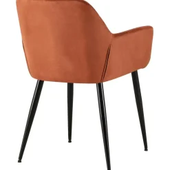 CLP Eetkamerstoel Emia zwart Frame - Fluweel - bruin