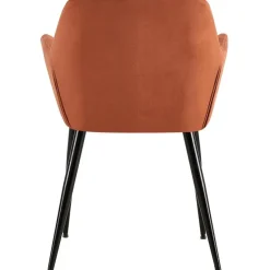CLP Eetkamerstoel Emia zwart Frame - Fluweel - bruin