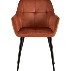 CLP Eetkamerstoel Emia zwart Frame - Fluweel - bruin