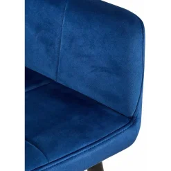 CLP Eetkamerstoel Emia zwart Frame - Fluweel - blauw