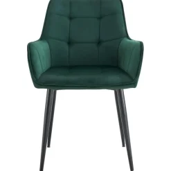 CLP Eetkamerstoel Ferndale zwart Frame - Kunststof - donkergroen
