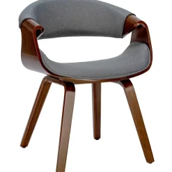 CLP Eetkamerstoel Foley walnoot Frame - Stof - walnoot/grijs