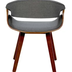 CLP Eetkamerstoel Foley walnoot Frame - Stof - walnoot/grijs