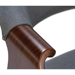 CLP Eetkamerstoel Foley walnoot Frame - Stof - walnoot/grijs