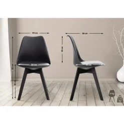 CLP Eetkamerstoel Linares natura Frame - Kunststof - zwart/zwart