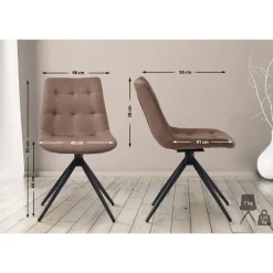 CLP Eetkamerstoel Merna zwart Frame - Stof - taupe