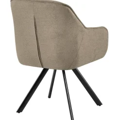 CLP Eetkamerstoel Pettuli zwart Frame - Stof - taupe