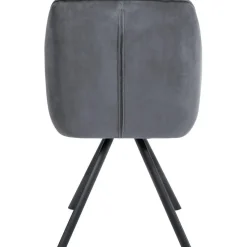 CLP Eetkamerstoel Russel zwart Frame - Fluweel - donkergrijs