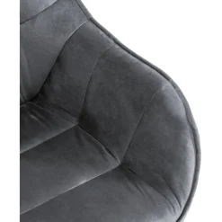 CLP Eetkamerstoel Russel zwart Frame - Fluweel - donkergrijs