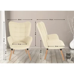 CLP Fauteuil Garding natura Frame - Stof - creme