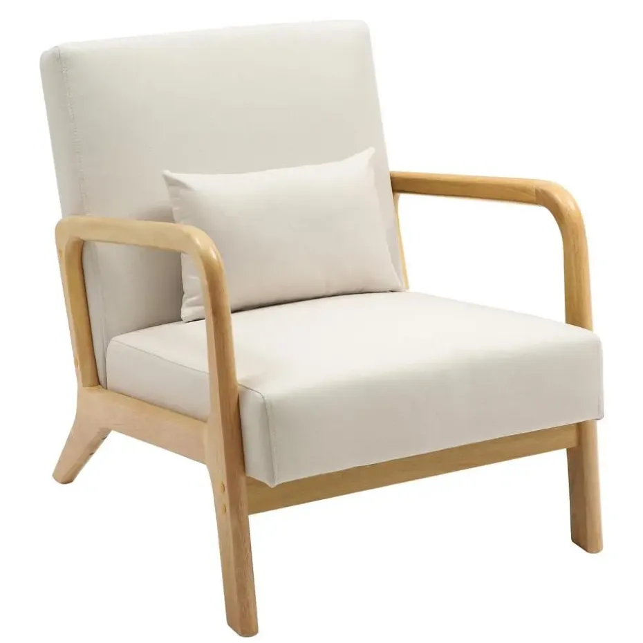 CLP Fauteuil Hibbing natura Frame - Hout - creme