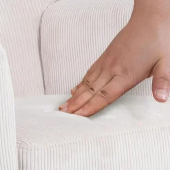 CLP Fauteuil Kioni bruin Frame - Ribstof - creme