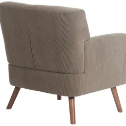 CLP Fauteuil Kioni bruin Frame - Ribstof - donkerbruin