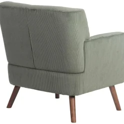 CLP Fauteuil Kioni bruin Frame - Ribstof - groen
