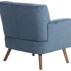 CLP Fauteuil Kioni bruin Frame - Ribstof - blauw
