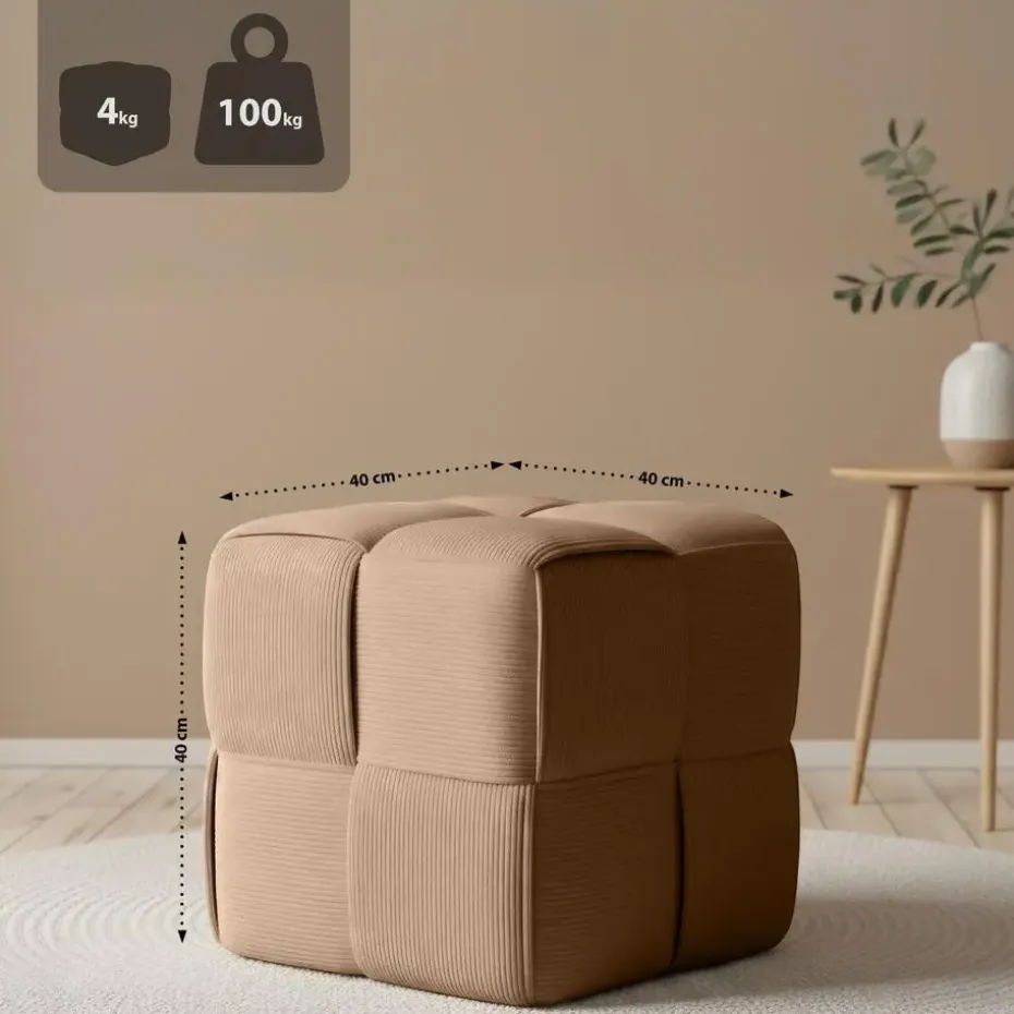 CLP Hocker Forinta Ribstof - taupe