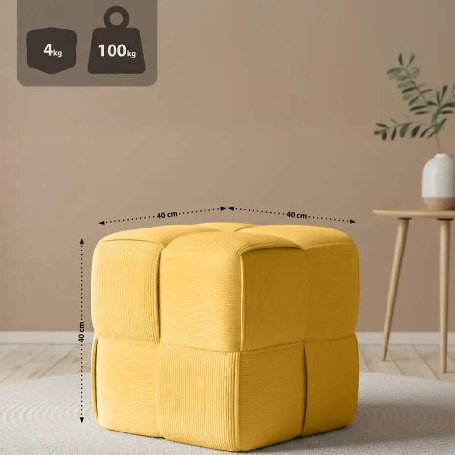 CLP Hocker Forinta Ribstof - geel